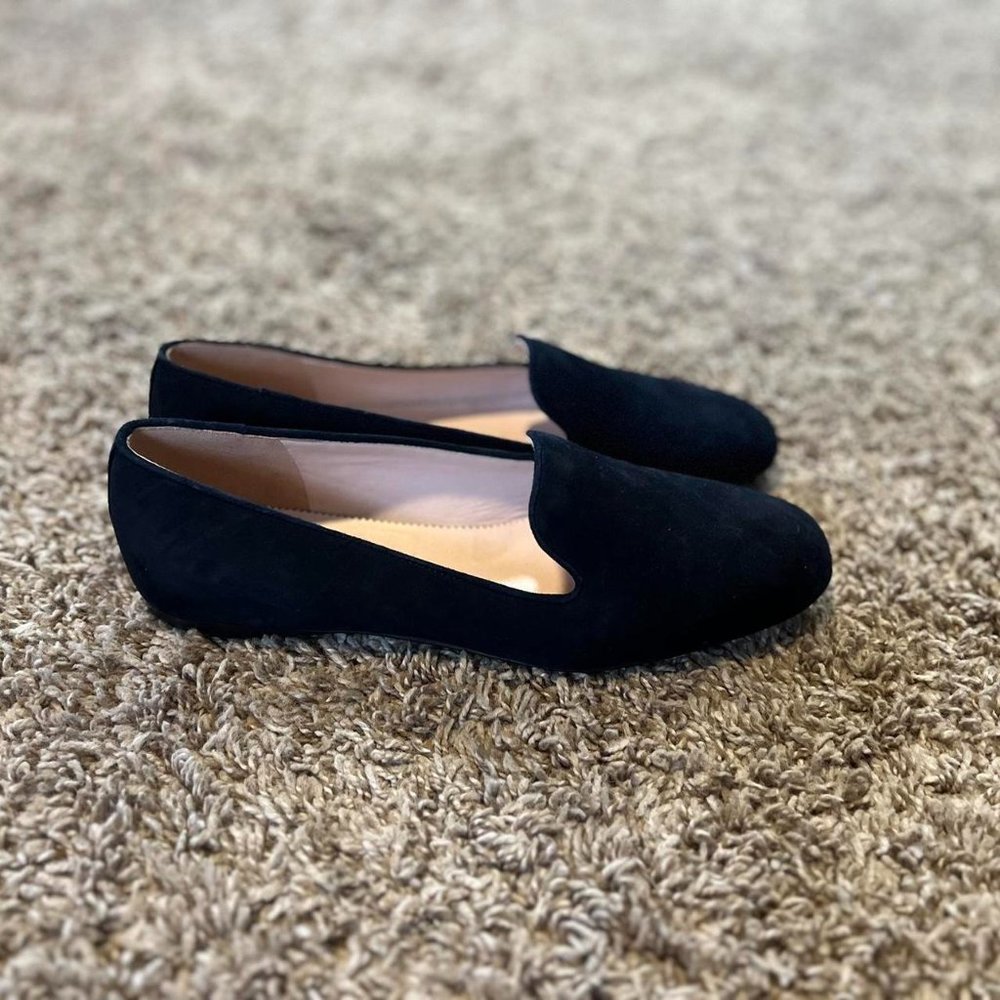 J.Crew Black Suede Loafers Women Size 8.5
